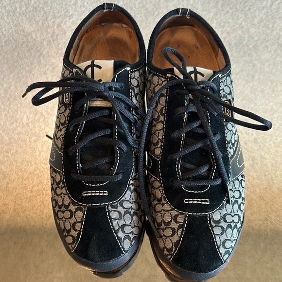 COACH- Signature Logo Jacquard Lace Up Sneaker Shoe - Picture 6 of 9